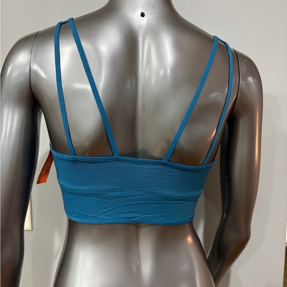 NWOT COLSIE Sheer Mesh Teal Blue Bralette - Lightweight w/ Gold Ring Keyholes - Picture 4 of 5